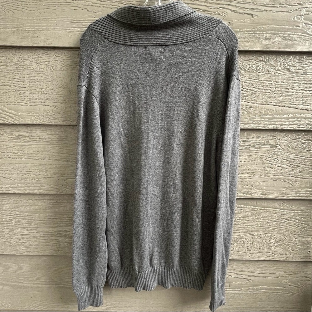 Tocco Reale Shawl Collar Sweater Men Large Gray Wool Cashmere Blend Grandpa Soft - Picture 4 of 12